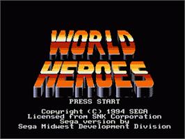 Title screen of World Heroes on the Sega Genesis.
