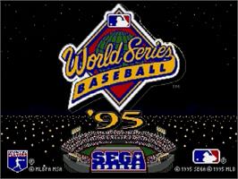 Title screen of World Series Baseball '95 on the Sega Genesis.