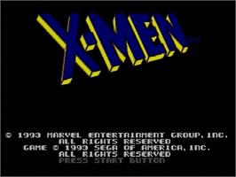 Title screen of X-Men on the Sega Genesis.