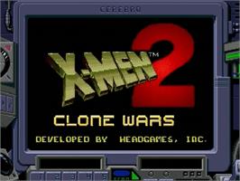 Title screen of X-Men 2: Clone Wars on the Sega Genesis.