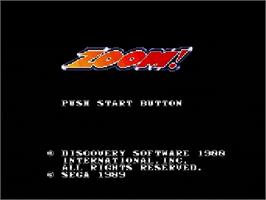 Title screen of Zoom! on the Sega Genesis.