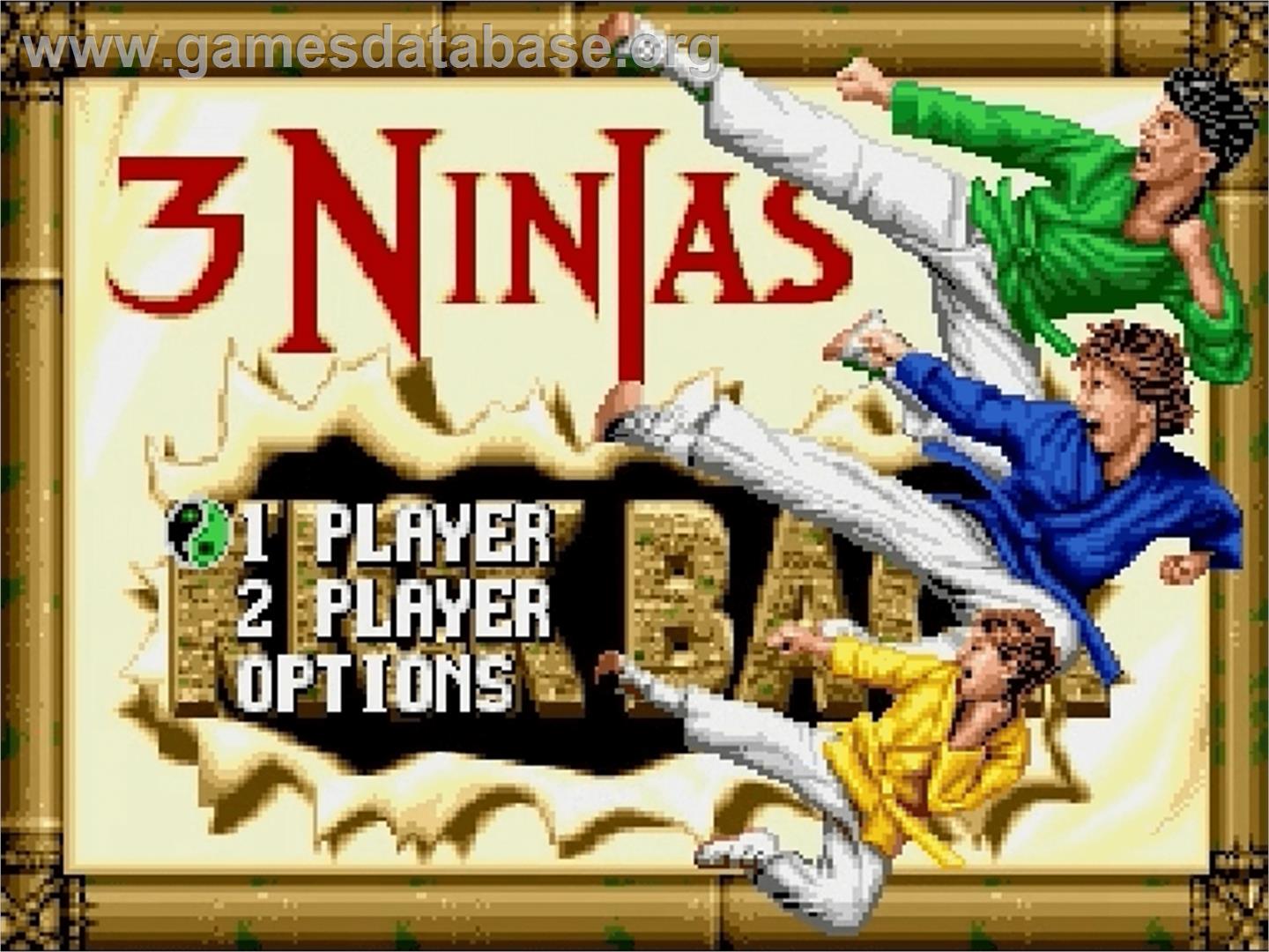 3 Ninjas Kick Back - Sega Genesis - Artwork - Title Screen