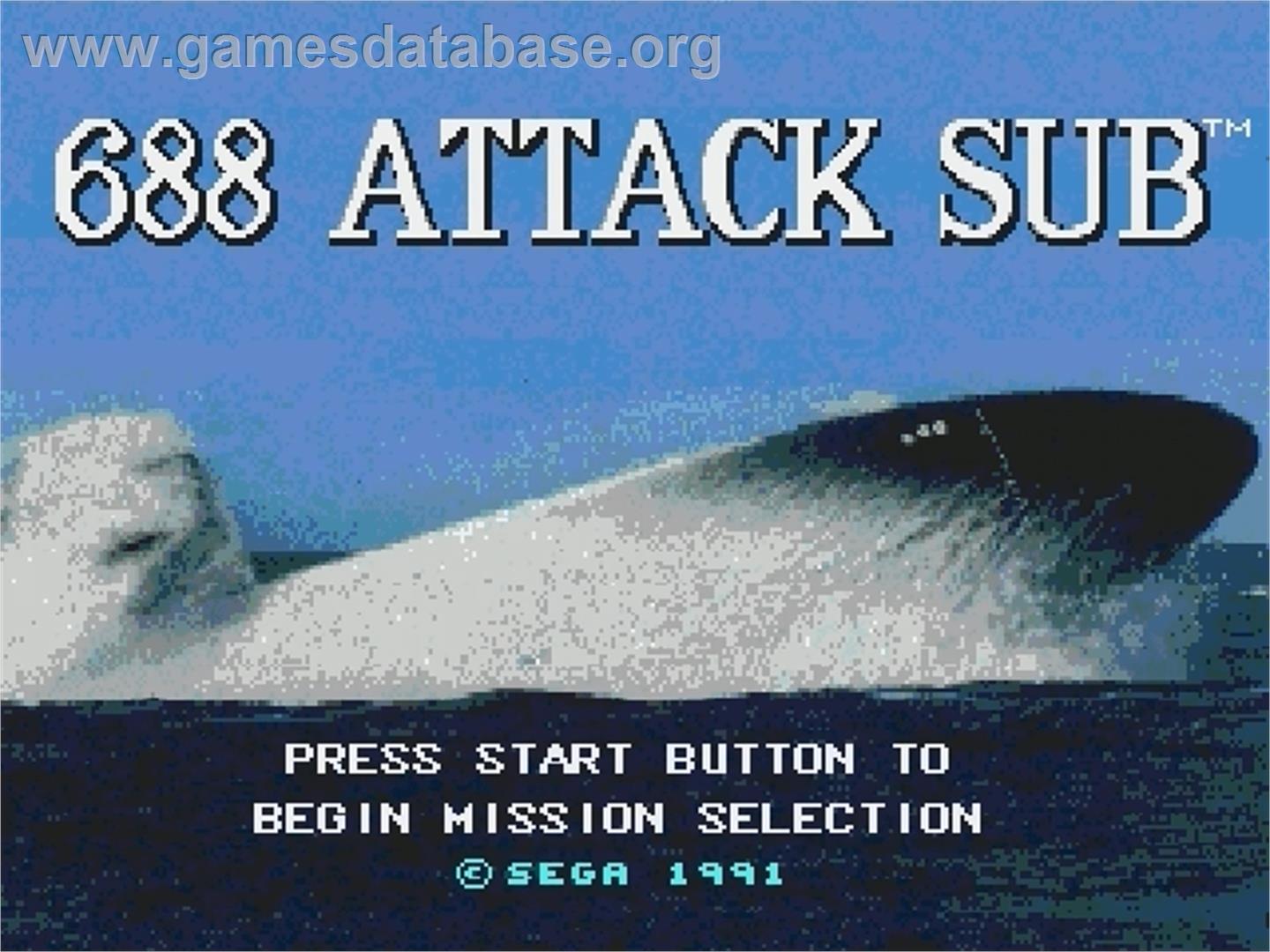 688 Attack Sub - Sega Genesis - Artwork - Title Screen