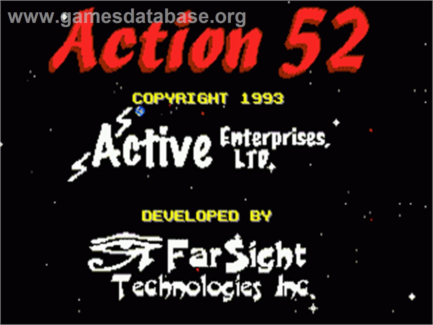 Action 52 - Sega Genesis - Artwork - Title Screen