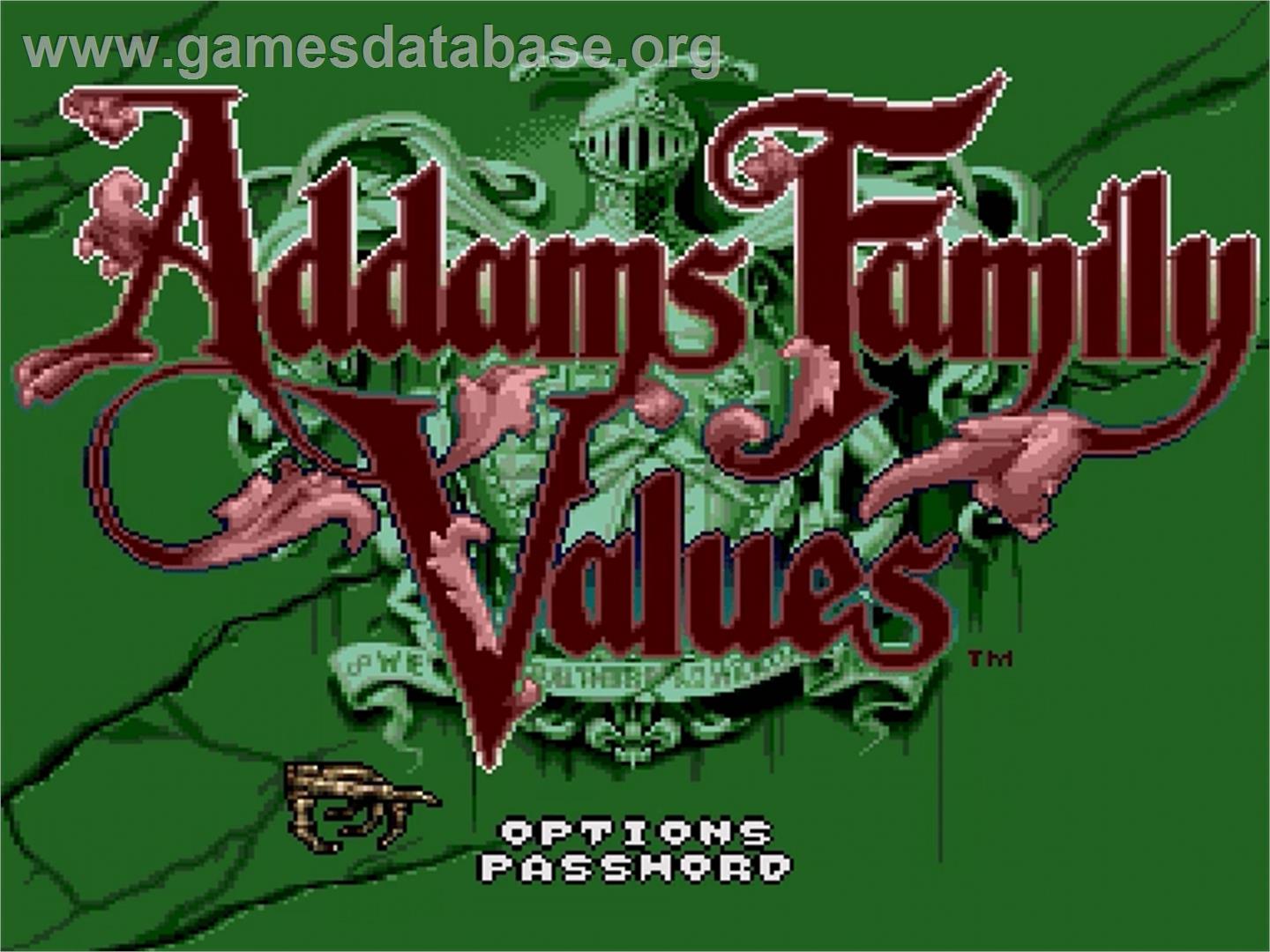 Addams Family Values - Sega Genesis - Artwork - Title Screen