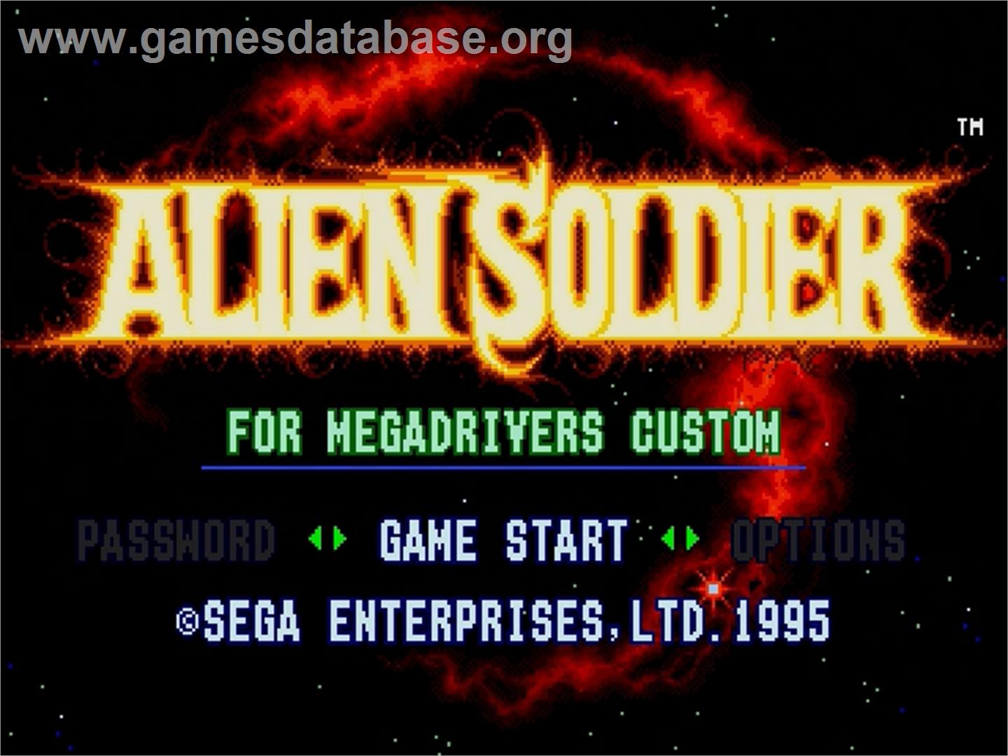 Alien Soldier - Sega Genesis - Artwork - Title Screen