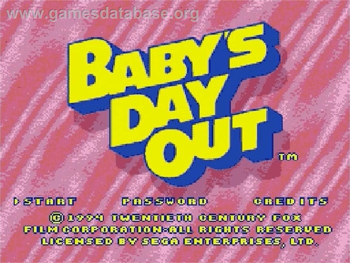 Baby's Day Out - Sega Genesis - Artwork - Title Screen