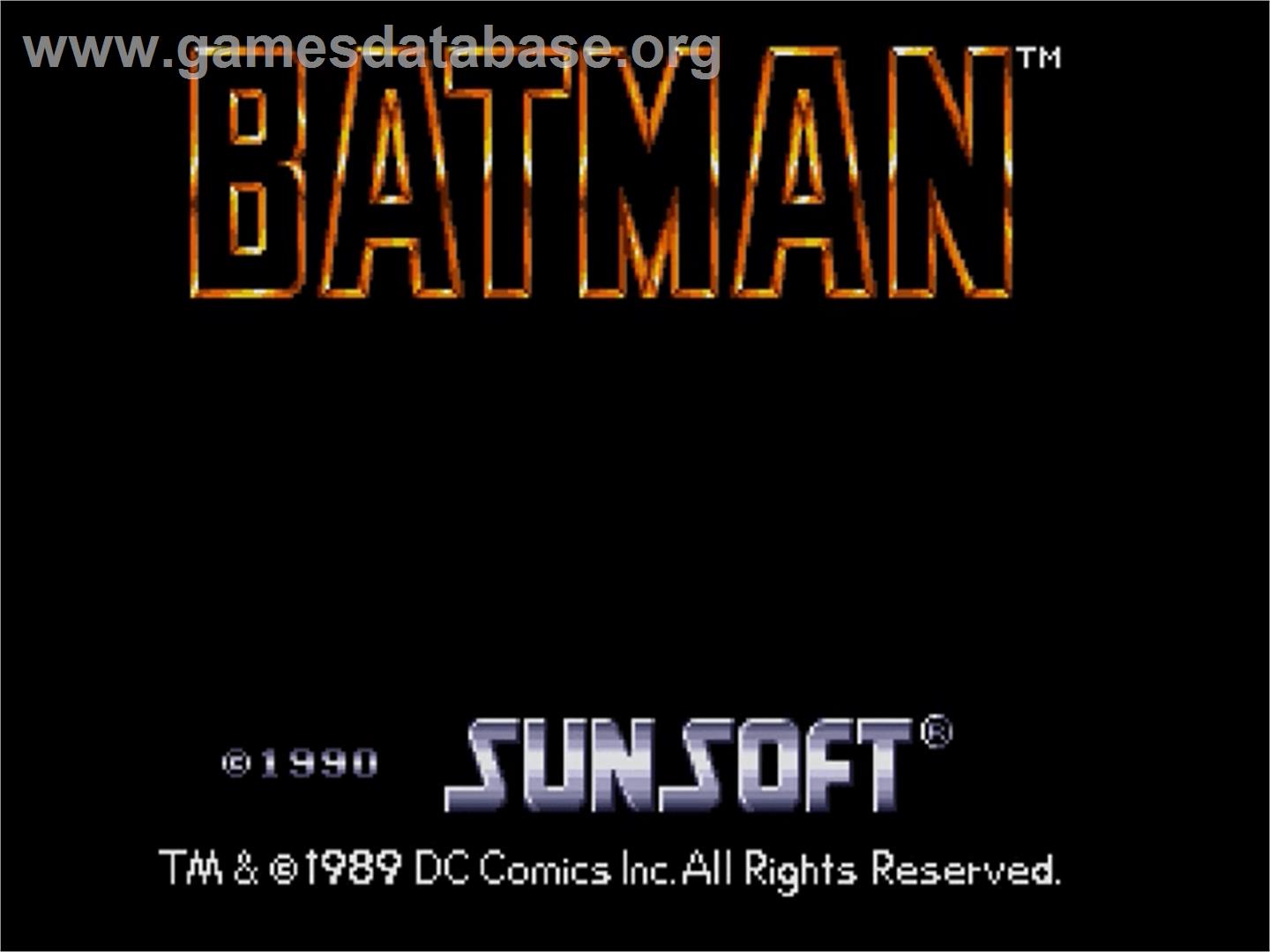 Batman: The Video Game - Sega Genesis - Artwork - Title Screen