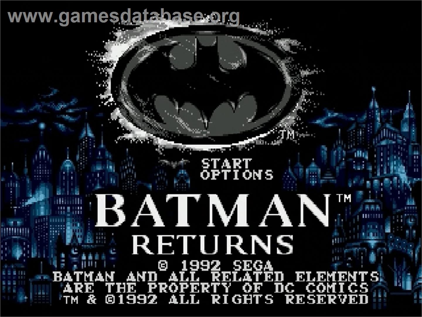 Batman Returns - Sega Genesis - Artwork - Title Screen