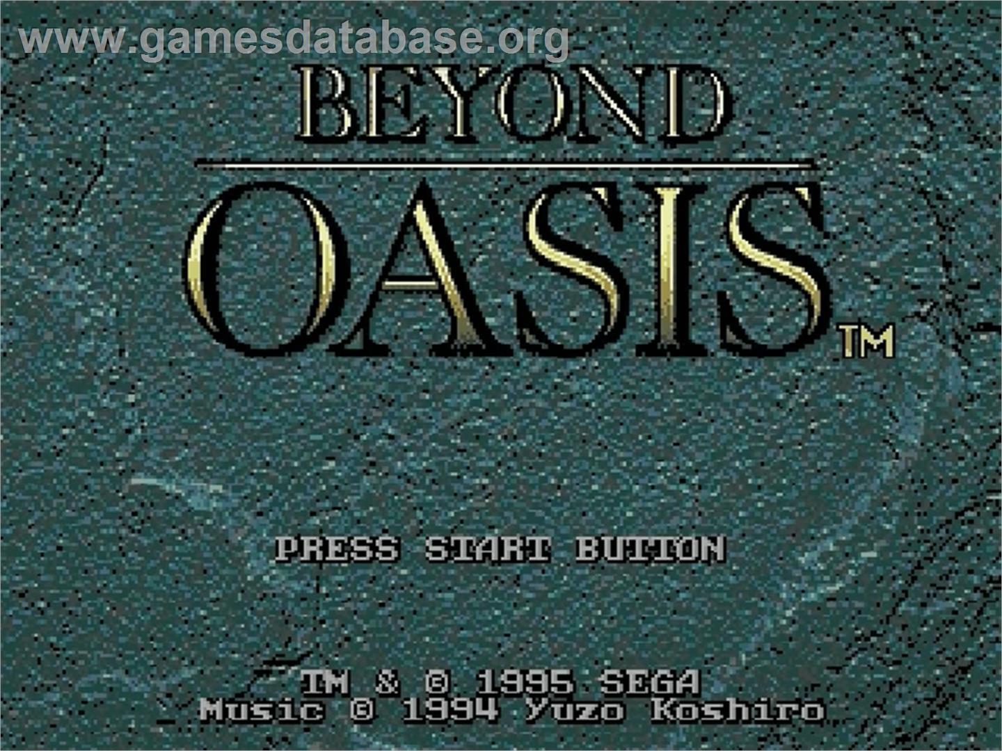Beyond Oasis - Sega Genesis - Artwork - Title Screen