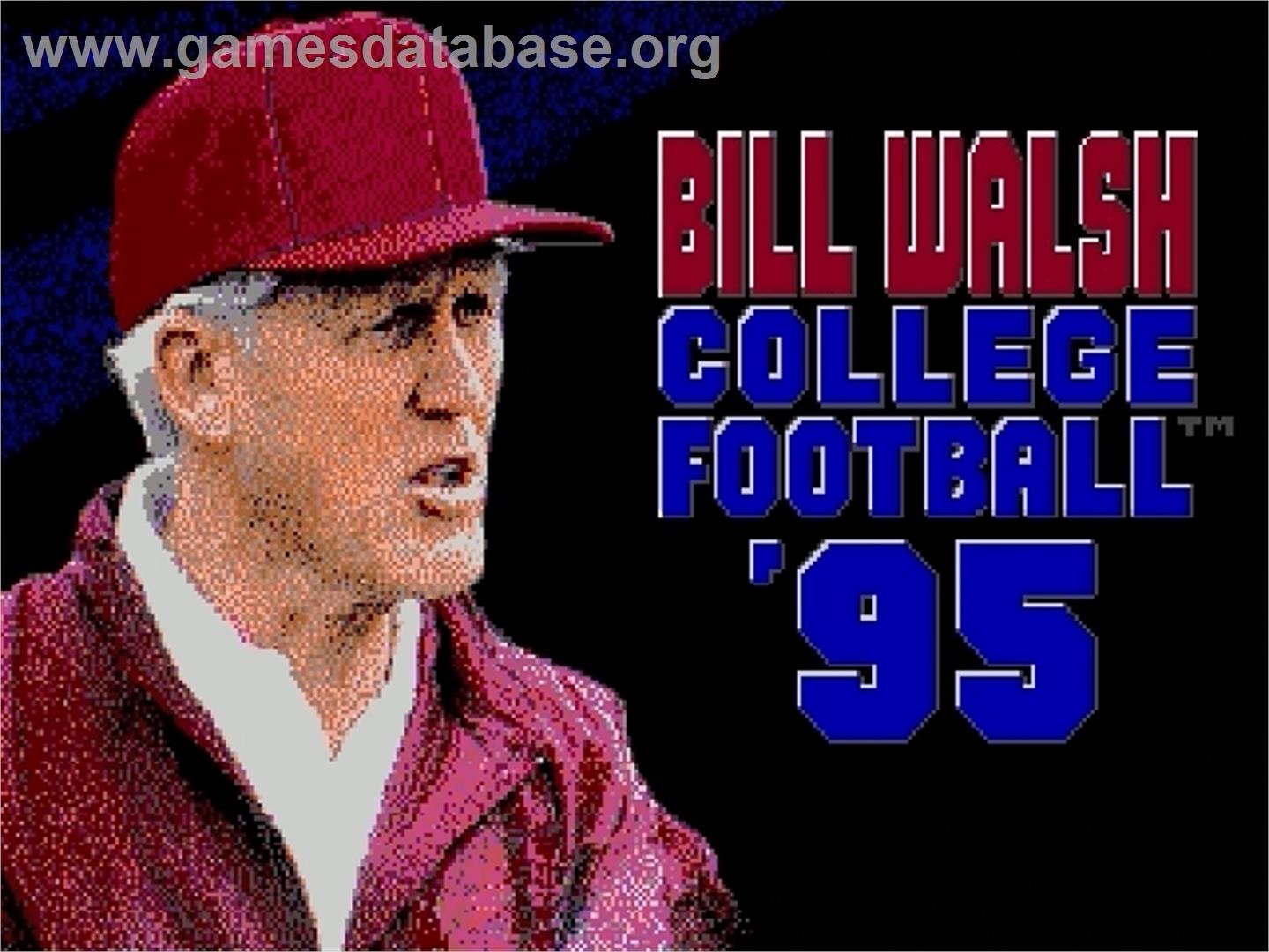 Bill Walsh College Football 95 - Sega Genesis - Artwork - Title Screen