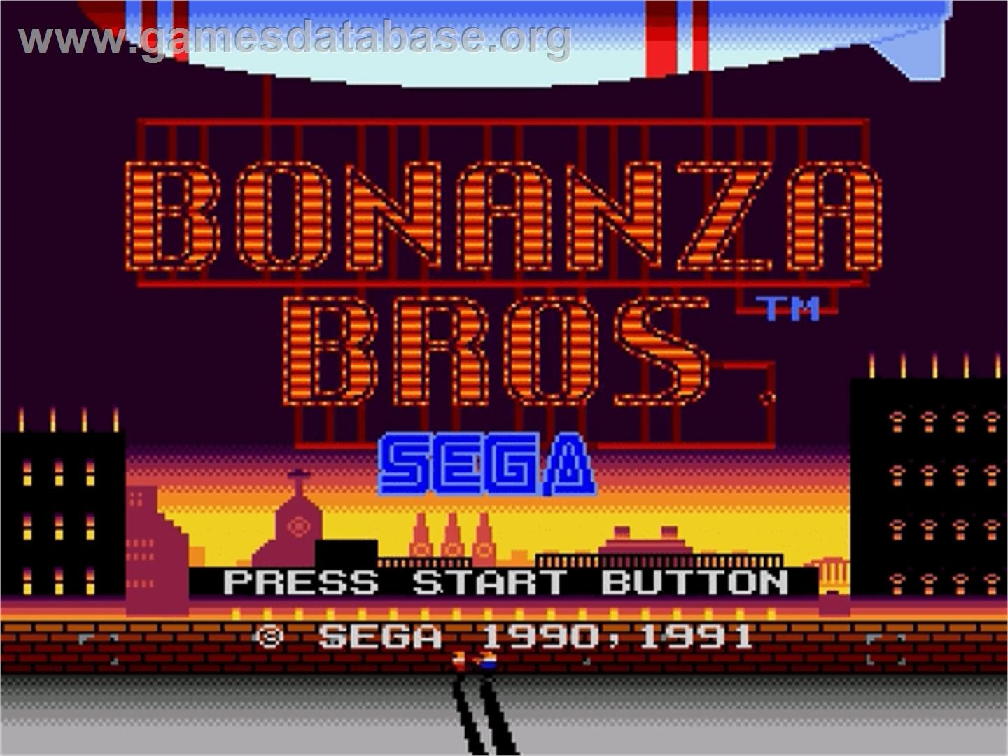 Bonanza Bros. - Sega Genesis - Artwork - Title Screen