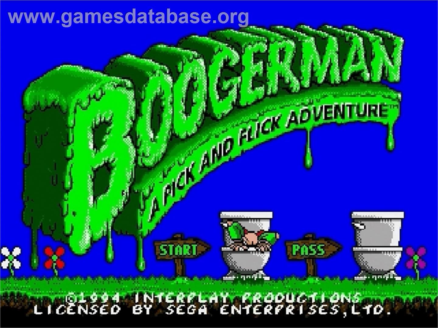 Boogerman: A Pick and Flick Adventure - Sega Genesis - Artwork - Title Screen