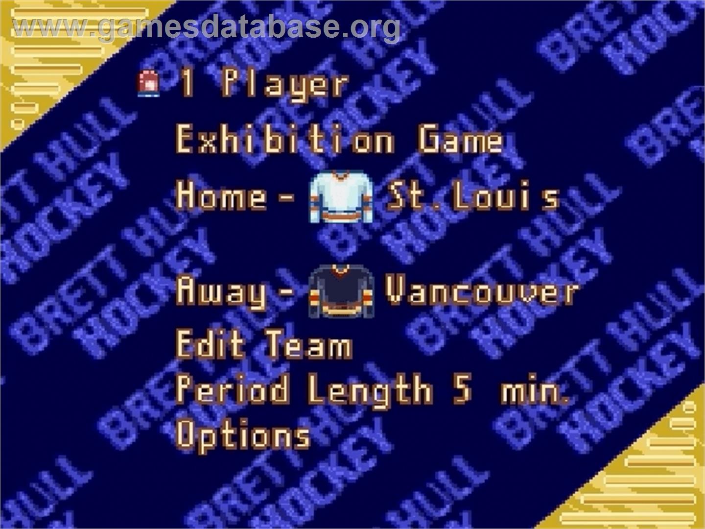 Brett Hull Hockey '95 - Sega Genesis - Artwork - Title Screen