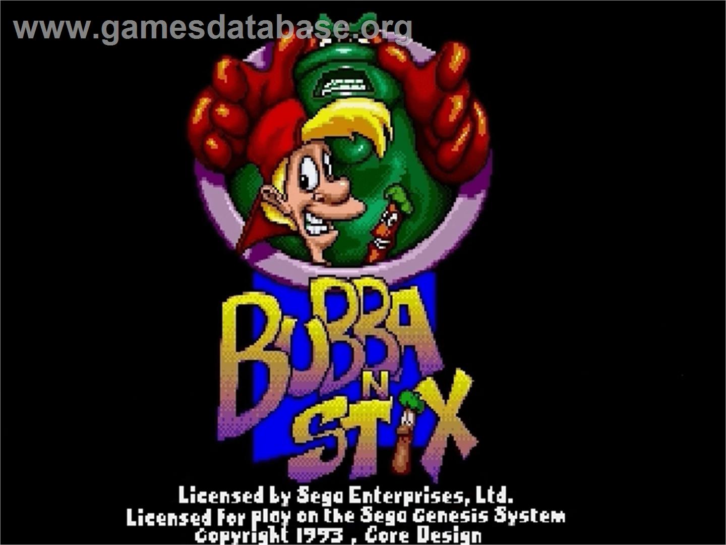 Bubba 'n' Stix - Sega Genesis - Artwork - Title Screen