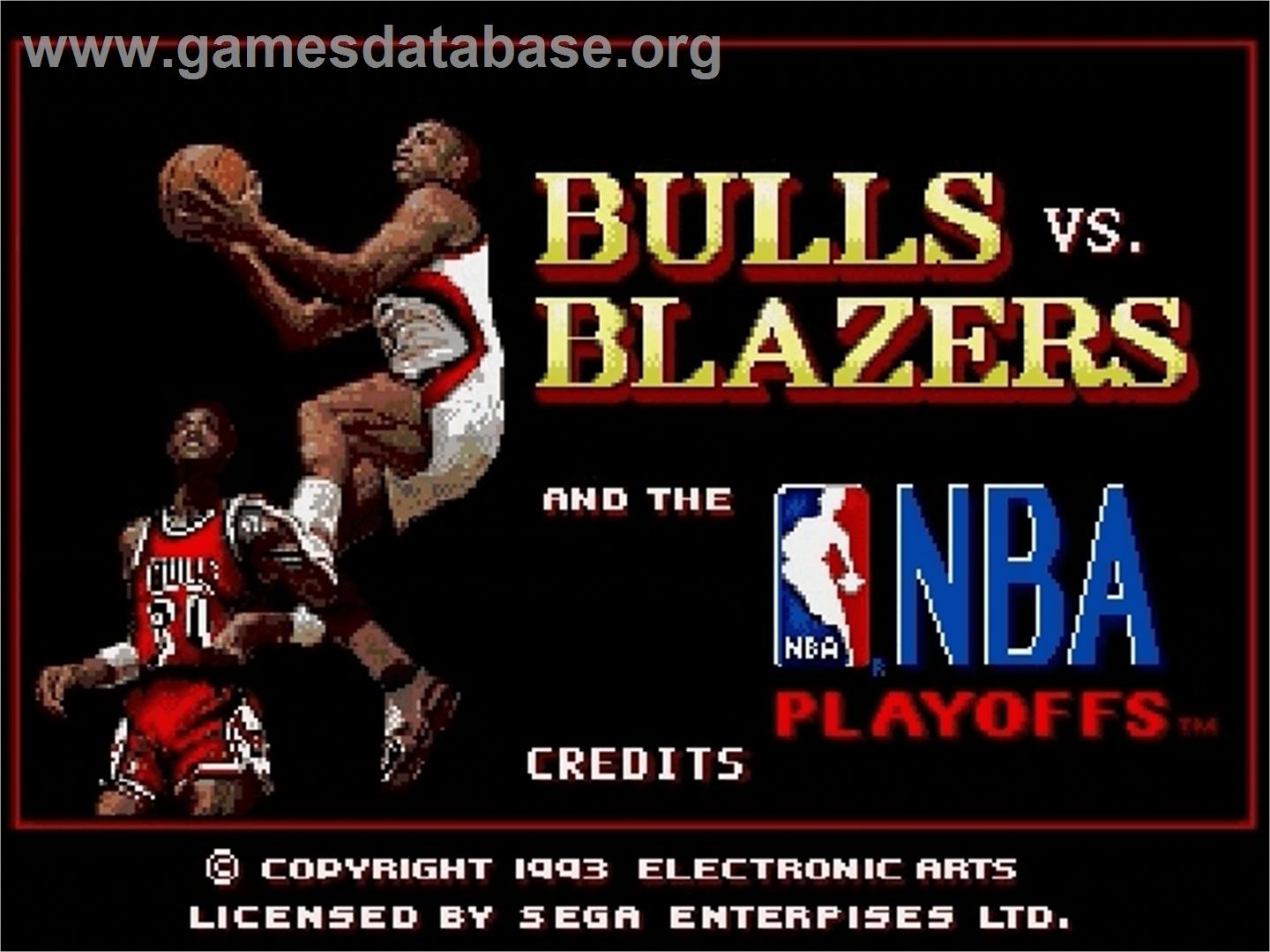 Bulls vs. Lakers and the NBA Playoffs - Sega Genesis - Artwork - Title Screen
