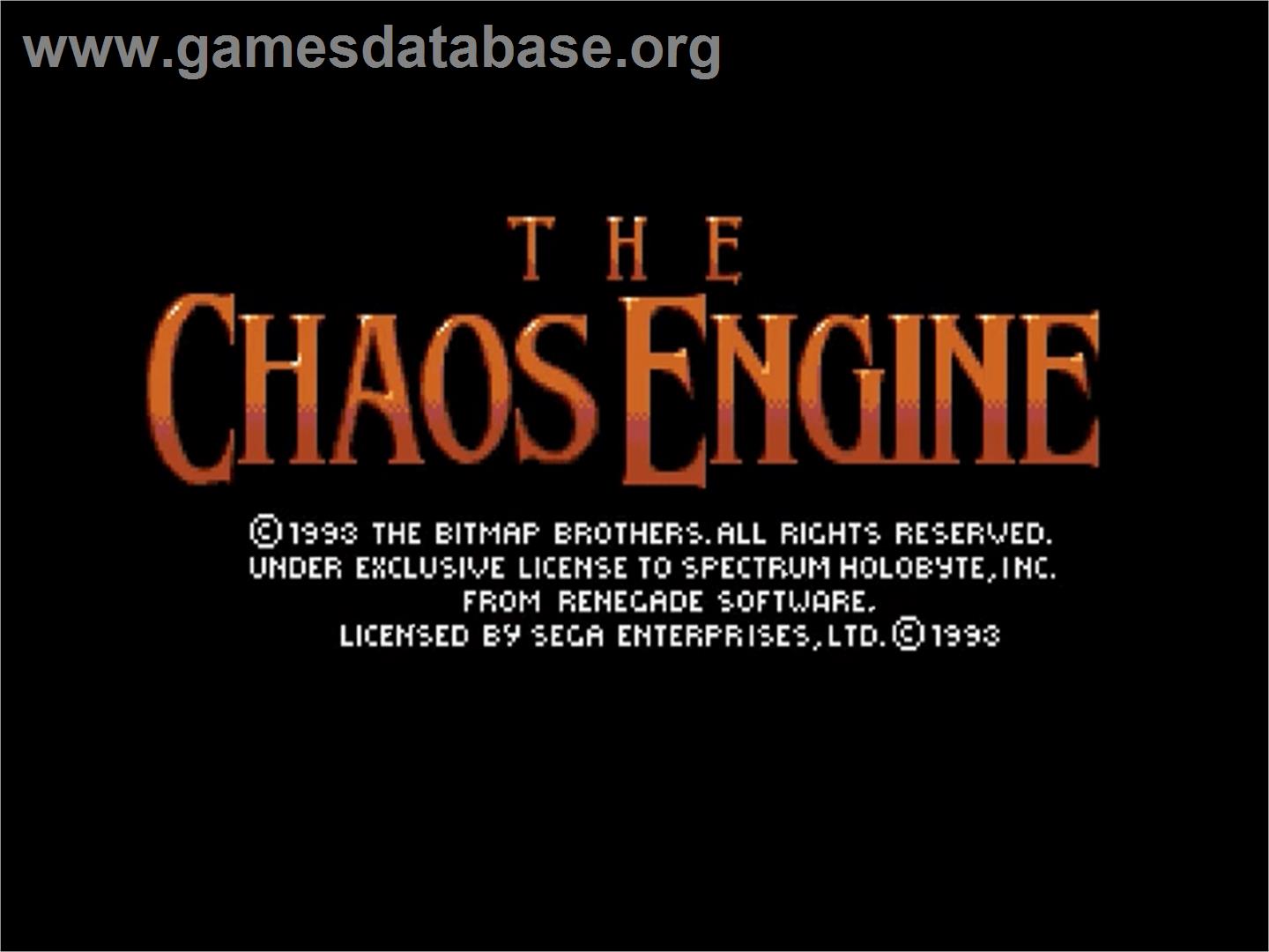 Chaos Engine, The - Sega Genesis - Artwork - Title Screen