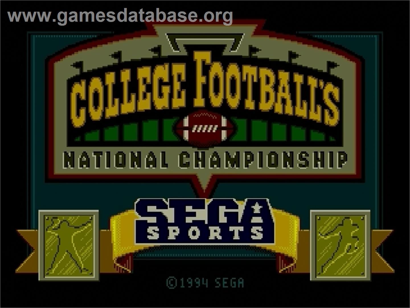 College Football's National Championship - Sega Genesis - Artwork - Title Screen