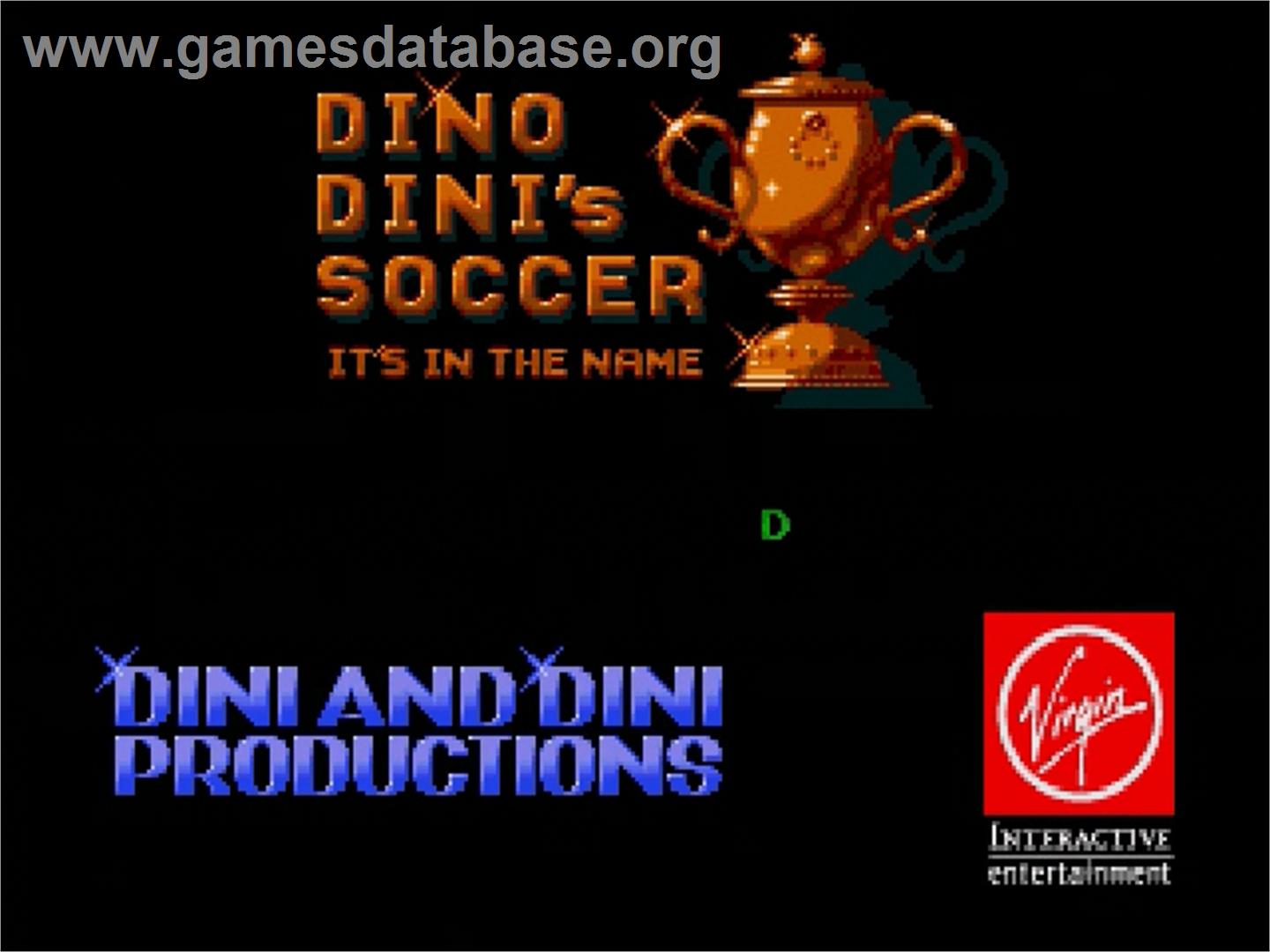 Dino Dini's Soccer - Sega Genesis - Artwork - Title Screen