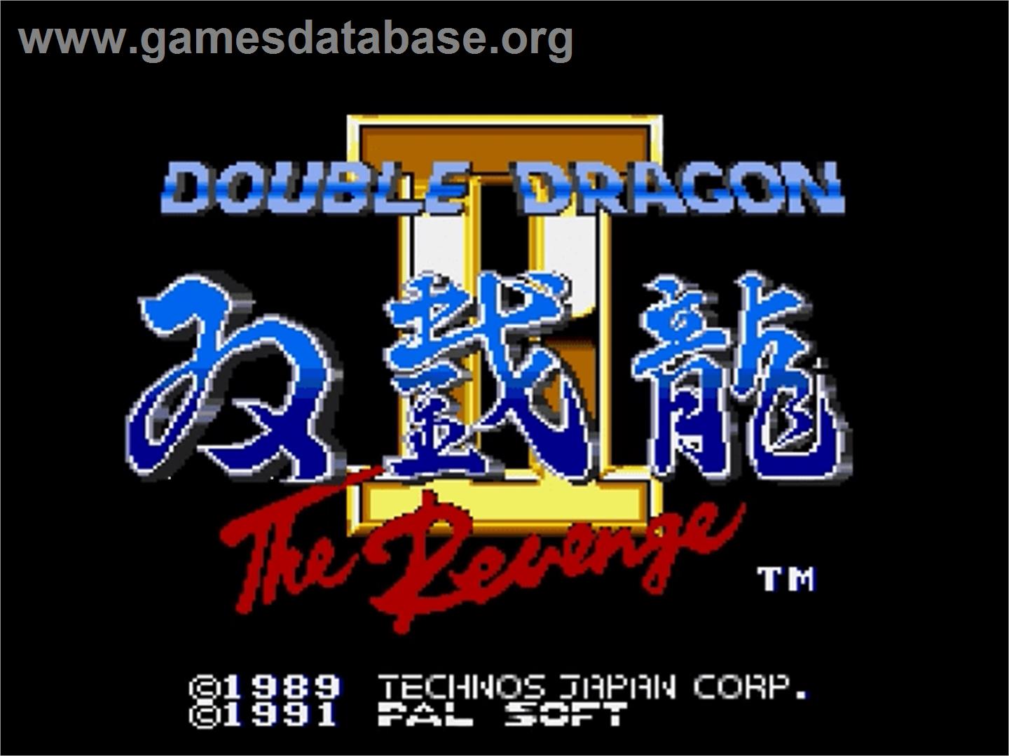 Double Dragon II - The Revenge - Sega Genesis - Artwork - Title Screen