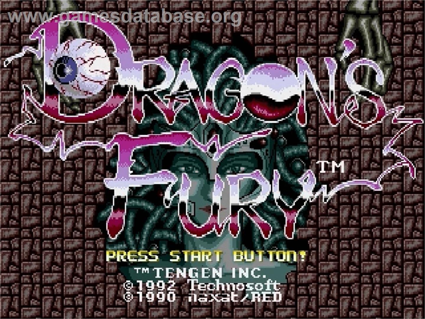 Dragon's Fury - Sega Genesis - Artwork - Title Screen