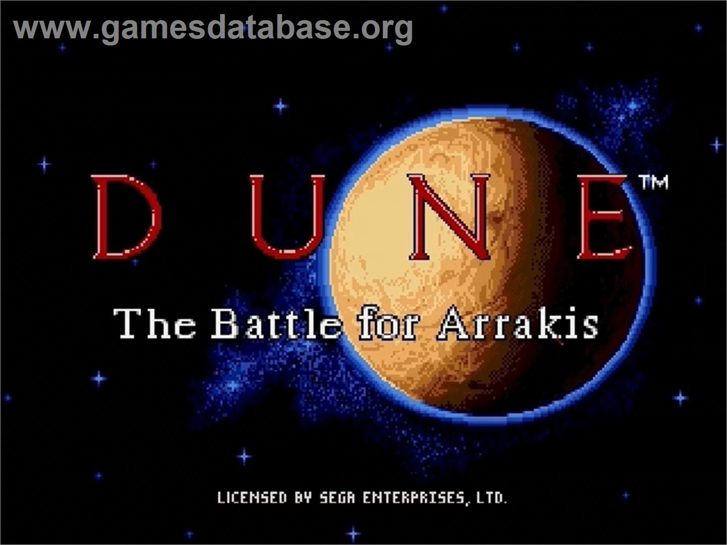 Dune - The Battle for Arrakis - Sega Genesis - Artwork - Title Screen