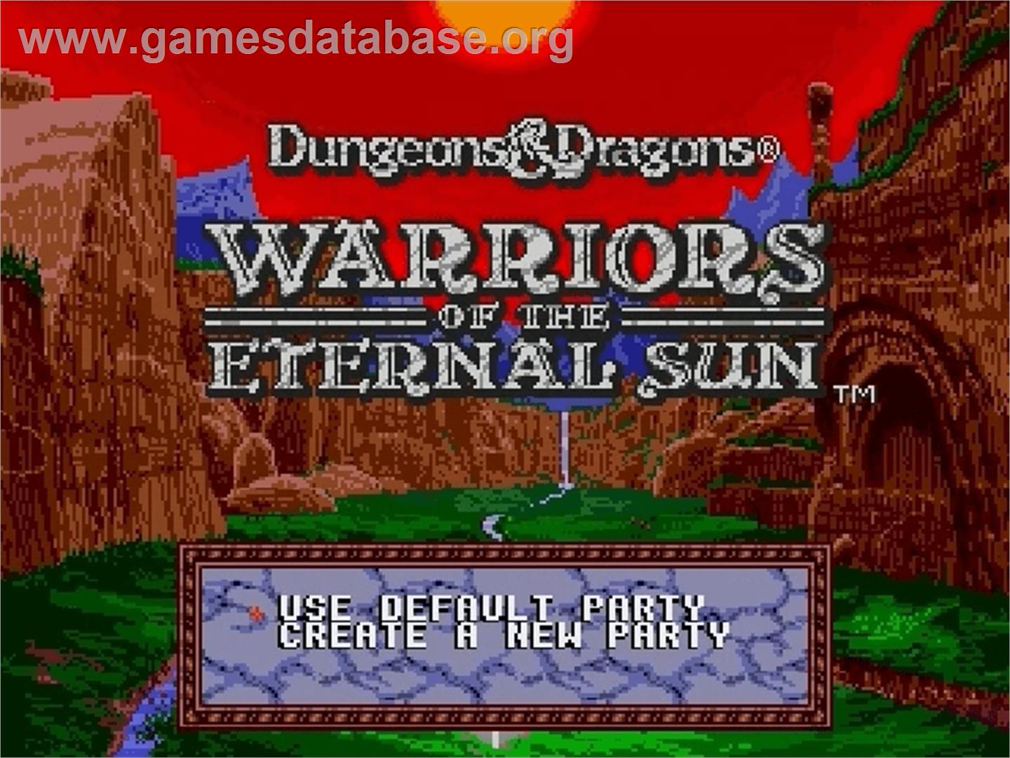 Dungeons & Dragons: Warriors of the Eternal Sun - Sega Genesis - Artwork - Title Screen