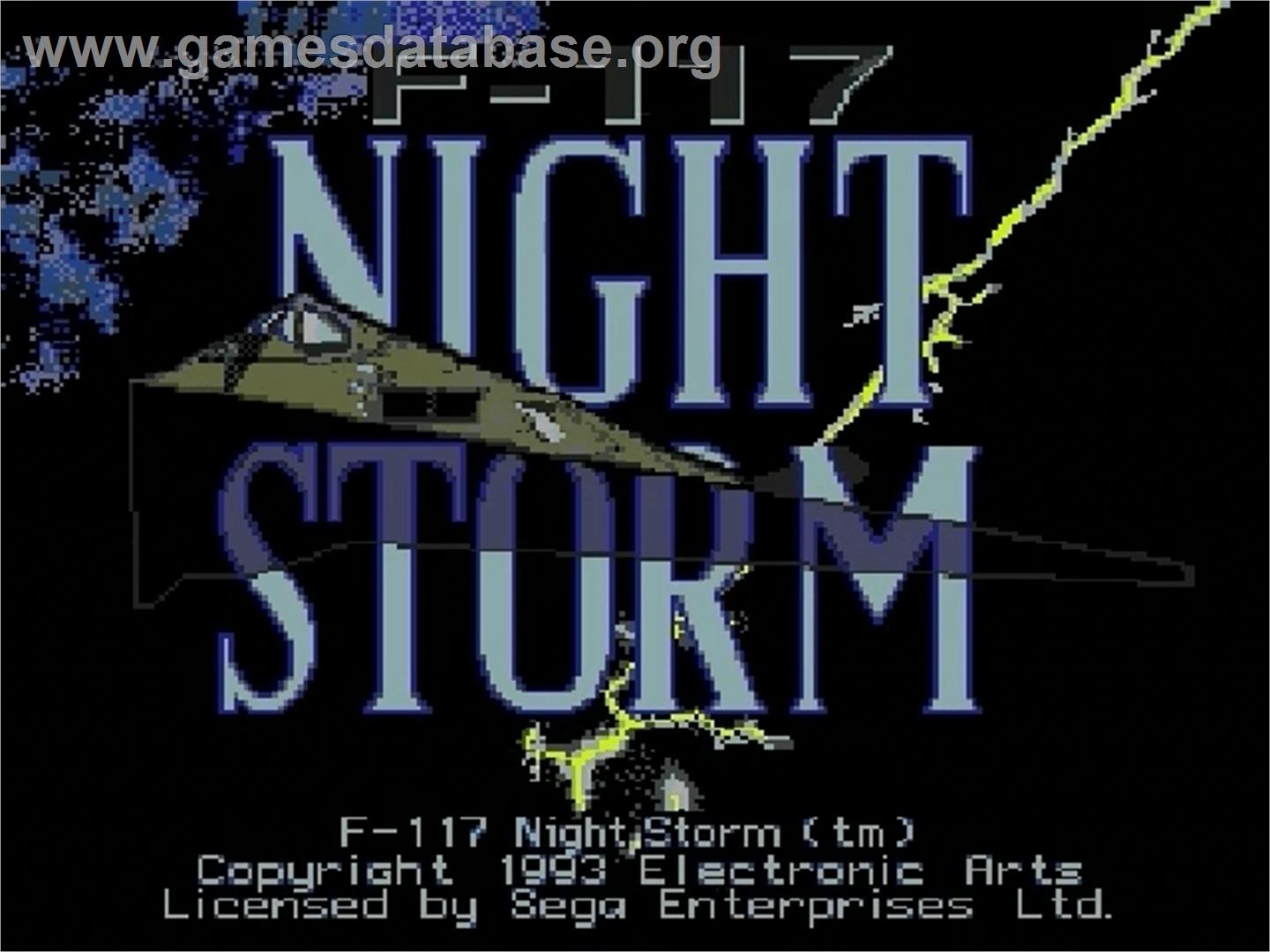 F-117 Night Storm - Sega Genesis - Artwork - Title Screen