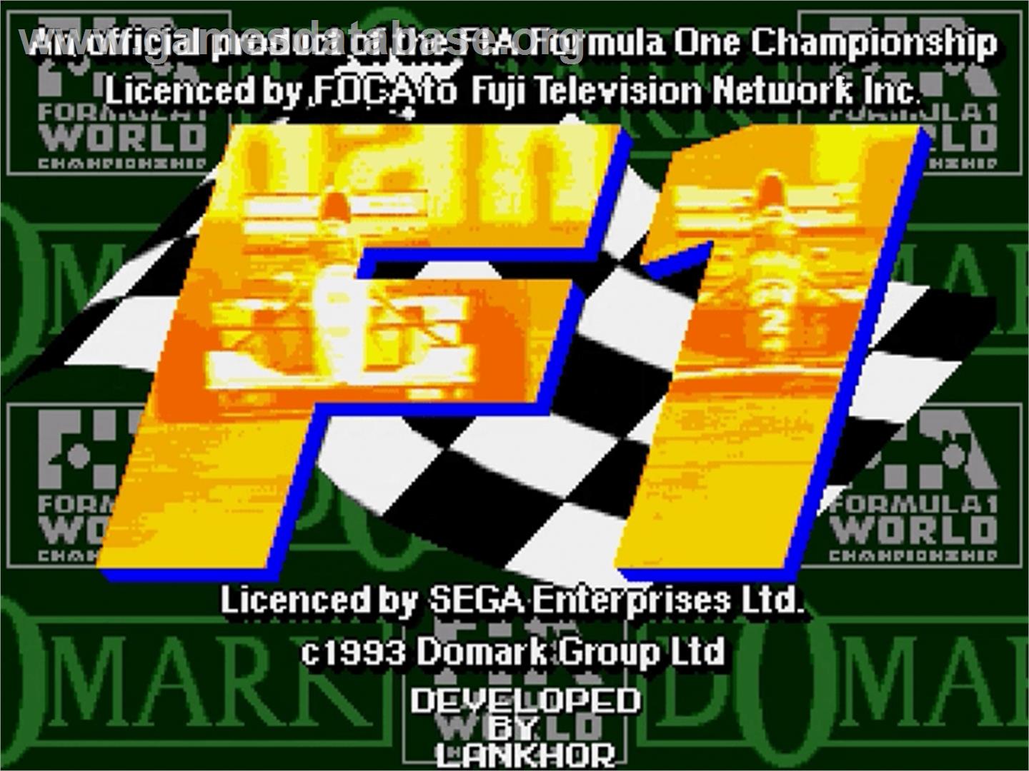 F1 - Sega Genesis - Artwork - Title Screen