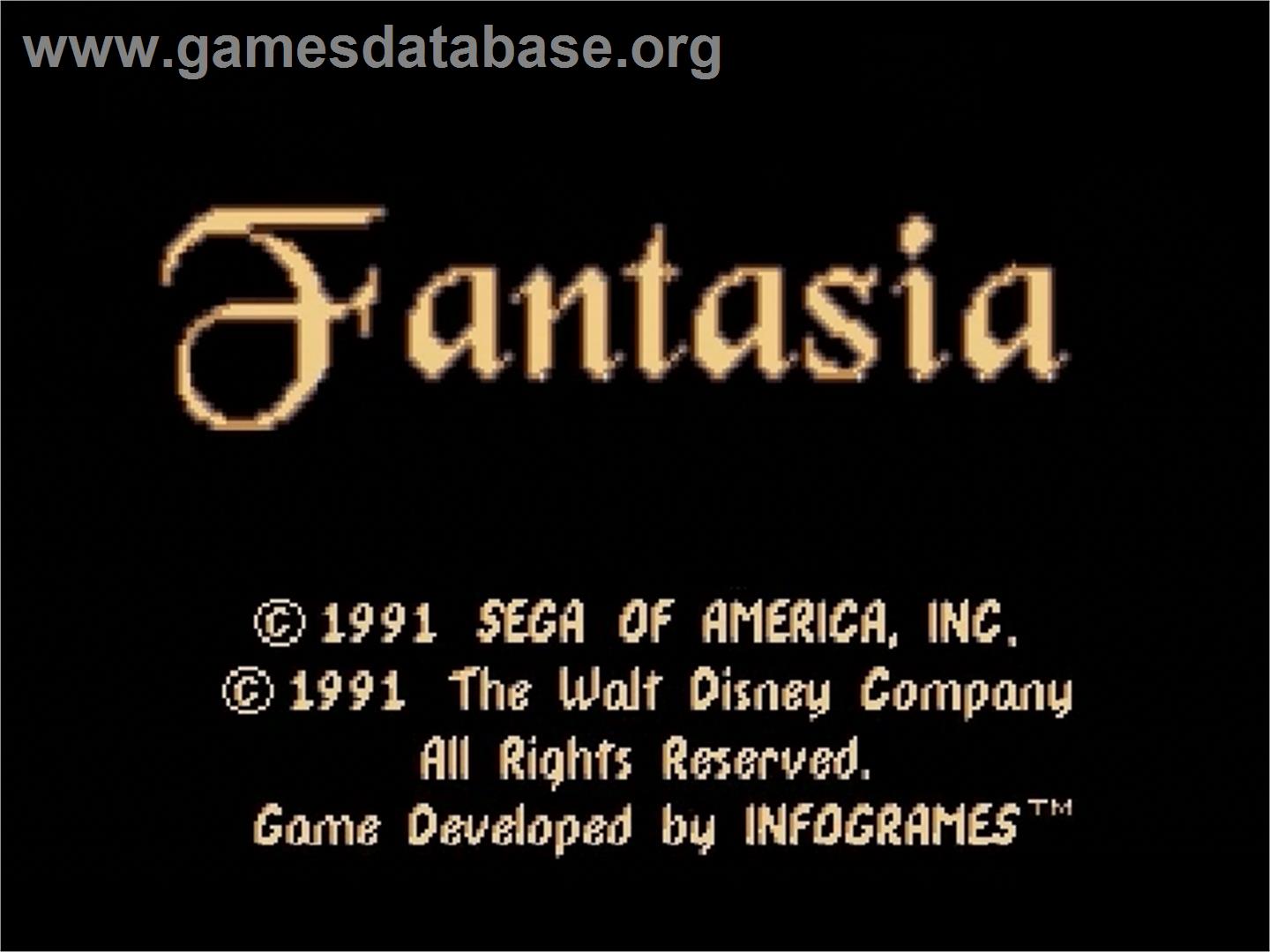 Fantasia - Sega Genesis - Artwork - Title Screen