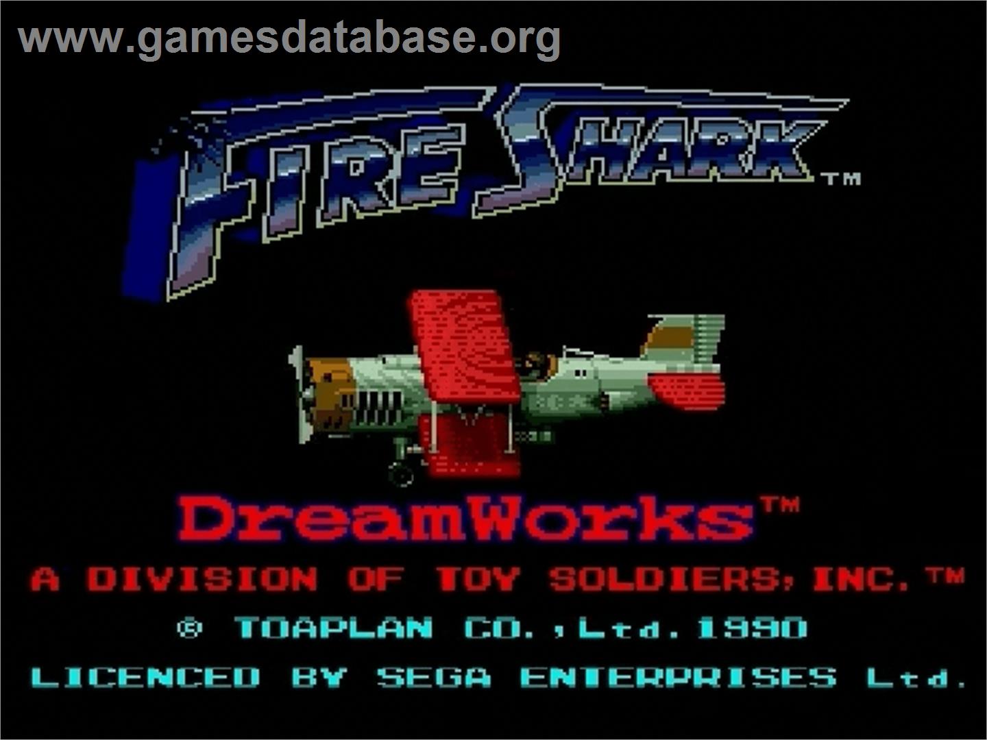 Fire Shark - Sega Genesis - Artwork - Title Screen