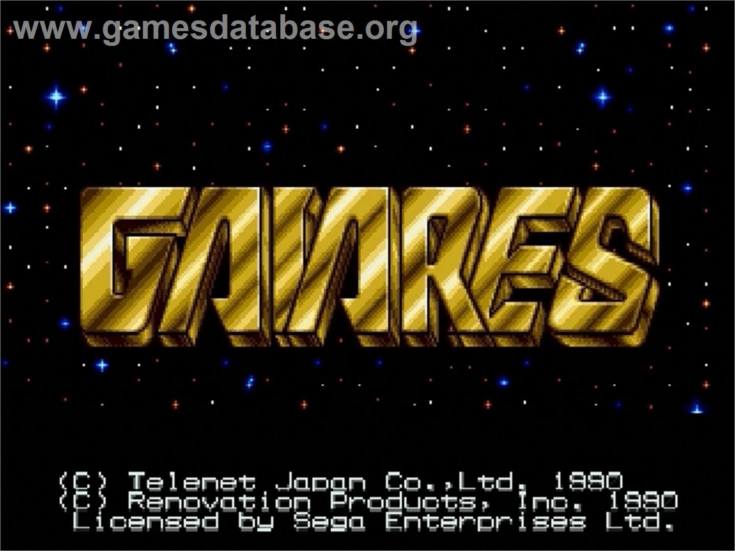 Gaiares - Sega Genesis - Artwork - Title Screen