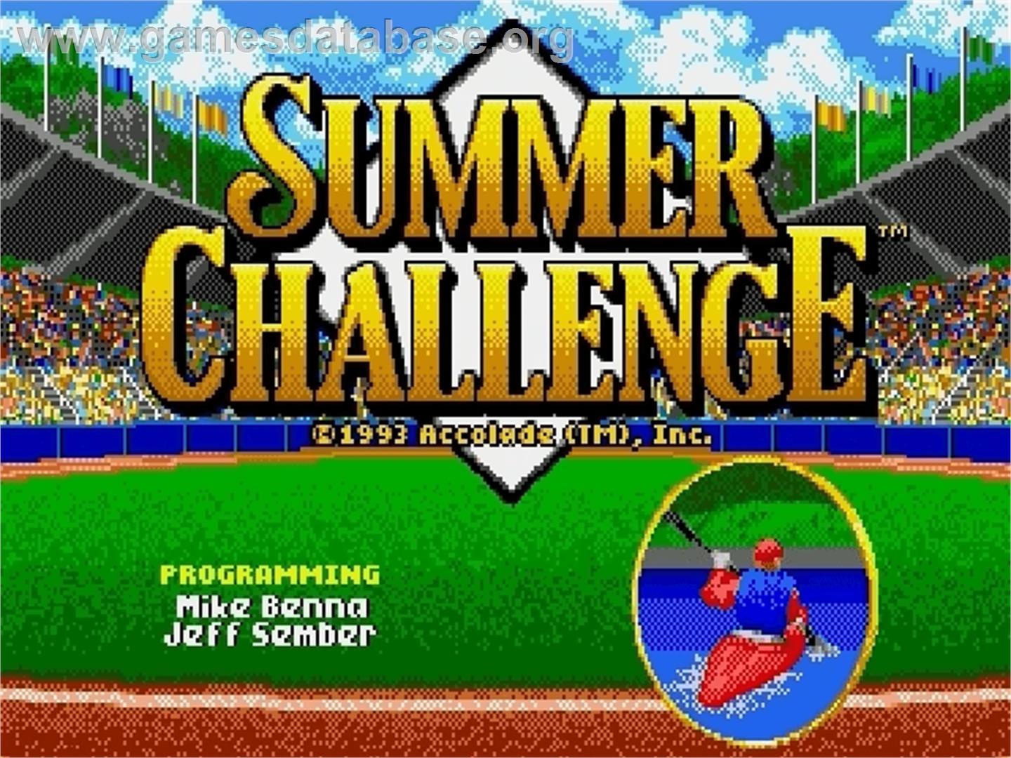 Games: Summer Challenge, The - Sega Genesis - Artwork - Title Screen