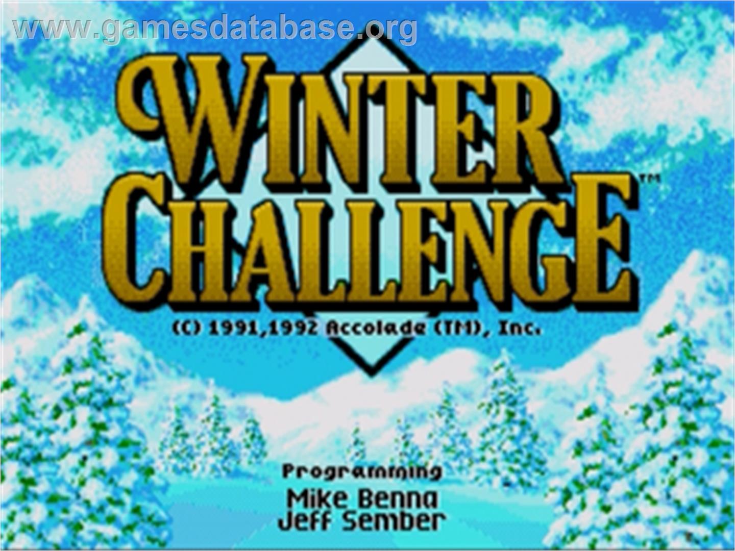 Games: Winter Challenge, The - Sega Genesis - Artwork - Title Screen