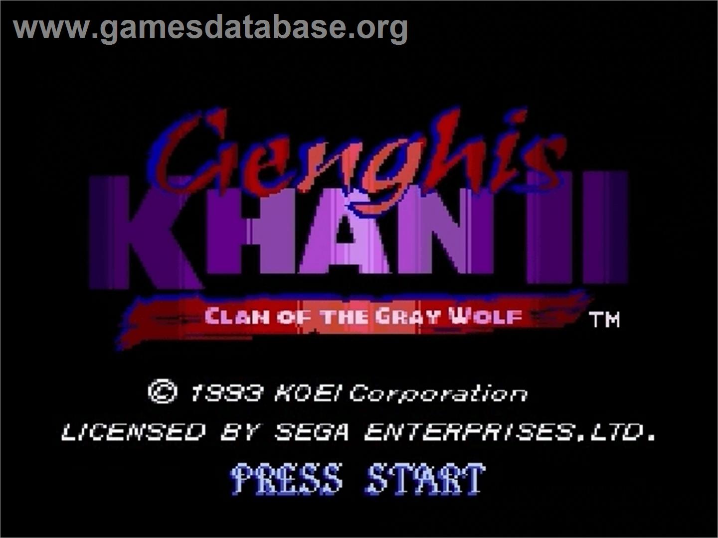 Genghis Khan 2: Clan of the Grey Wolf - Sega Genesis - Artwork - Title Screen