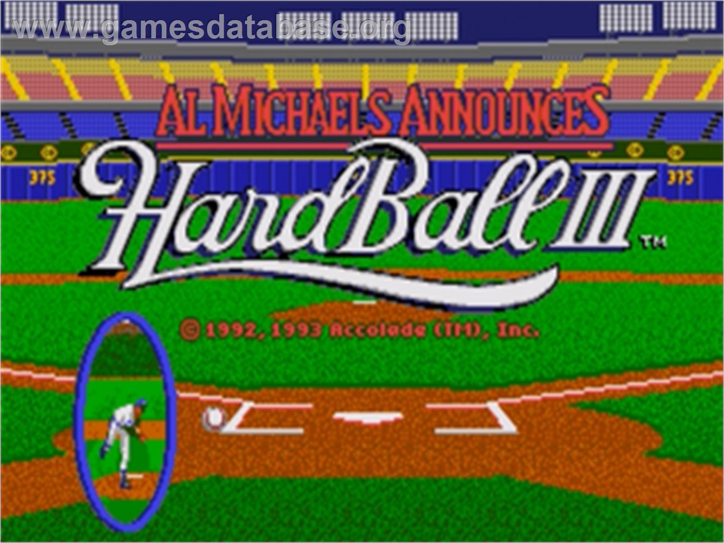 HardBall 3 - Sega Genesis - Artwork - Title Screen