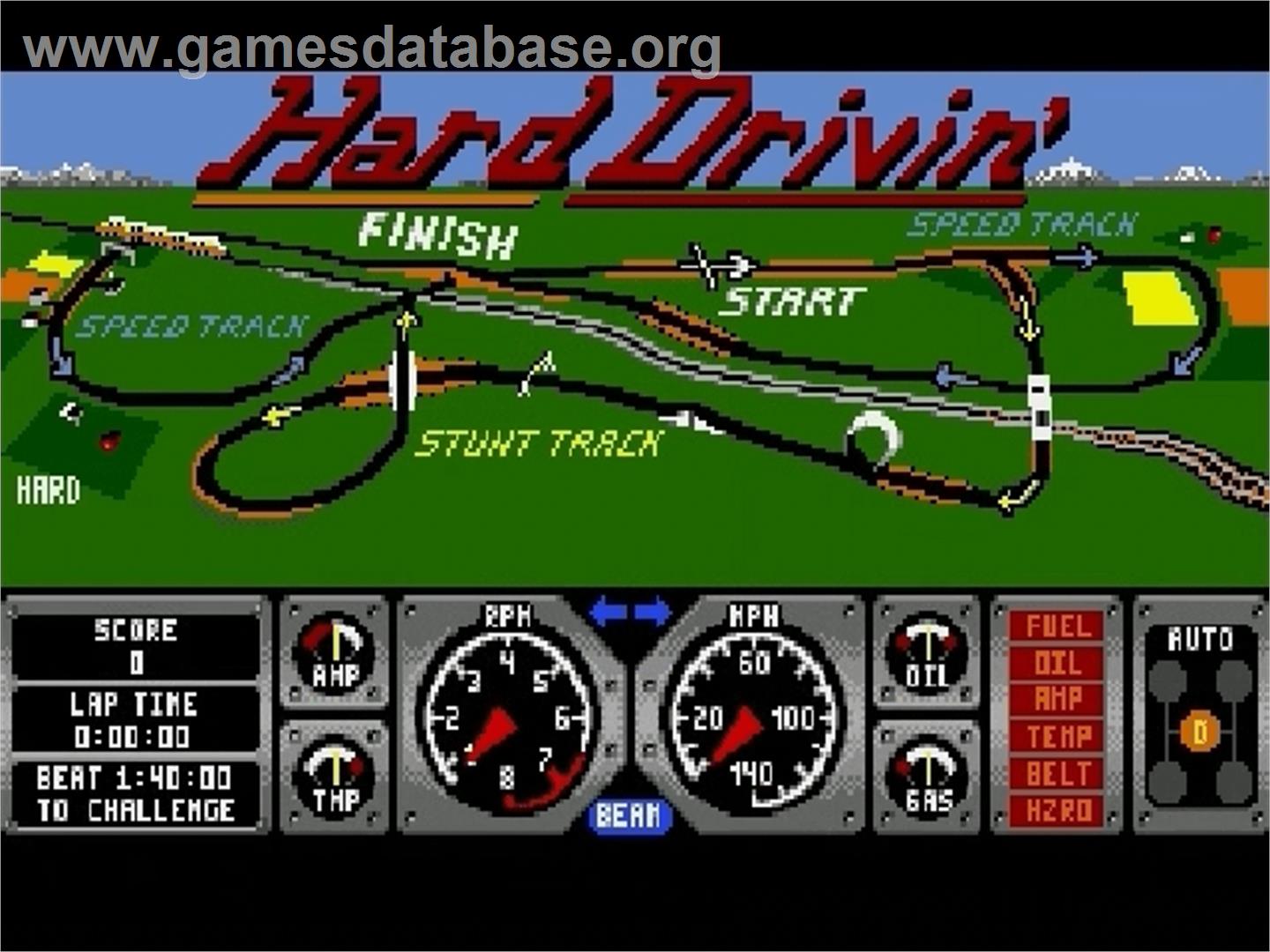 Hard Drivin' - Sega Genesis - Artwork - Title Screen