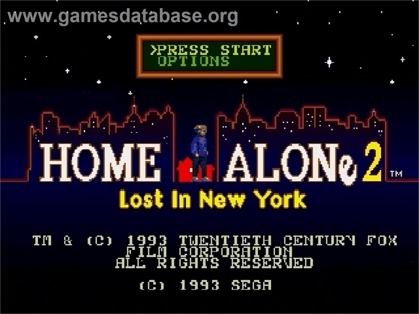 Home Alone 2 - Lost in New York - Sega Genesis - Artwork - Title Screen