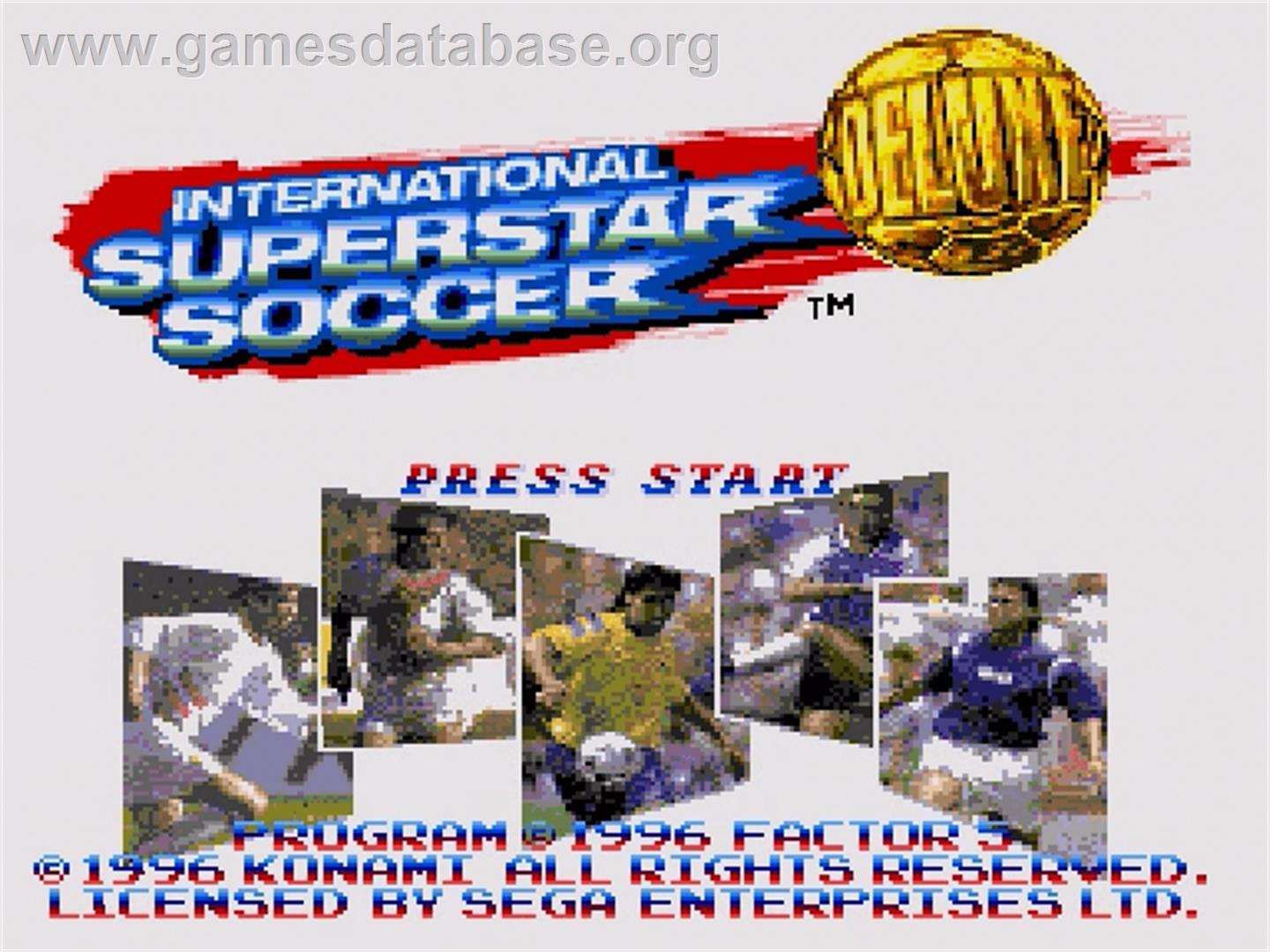 International Superstar Soccer Deluxe - Sega Genesis - Artwork - Title Screen