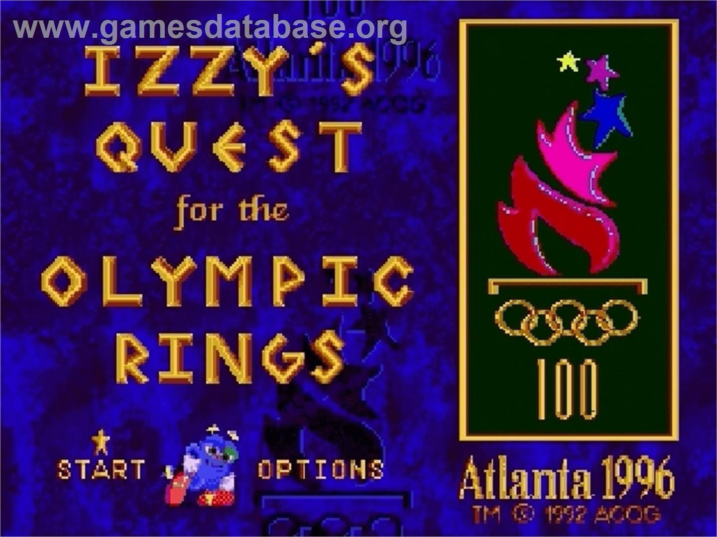 Izzy's Quest for the Olympic Rings - Sega Genesis - Artwork - Title Screen