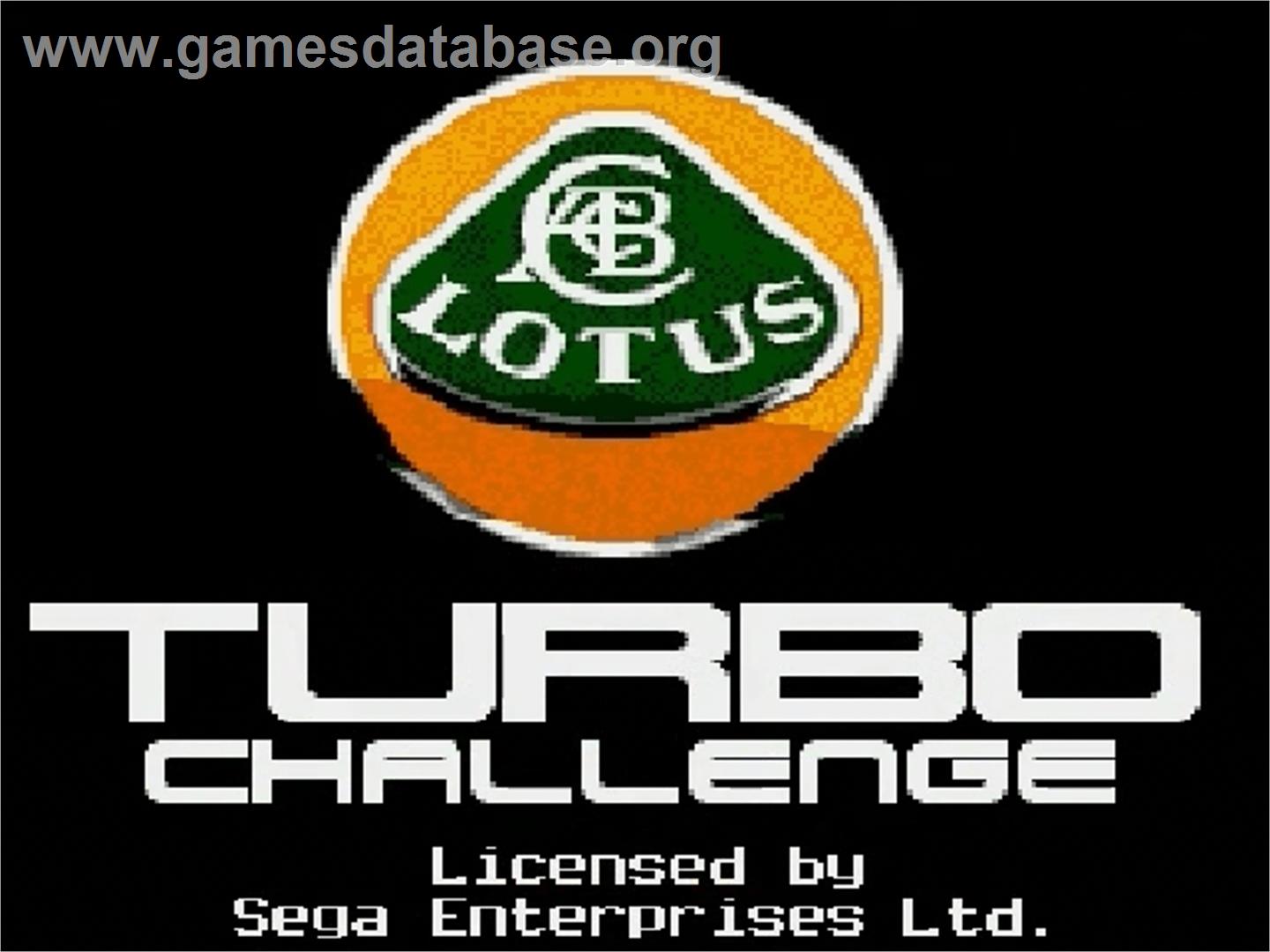 Lotus Turbo Challenge - Sega Genesis - Artwork - Title Screen