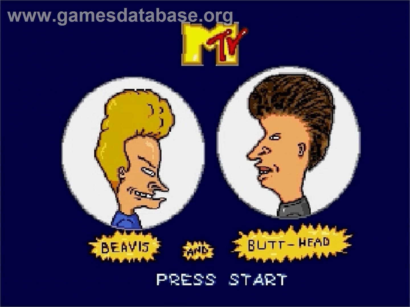 MTV's Beavis and Butthead - Sega Genesis - Artwork - Title Screen