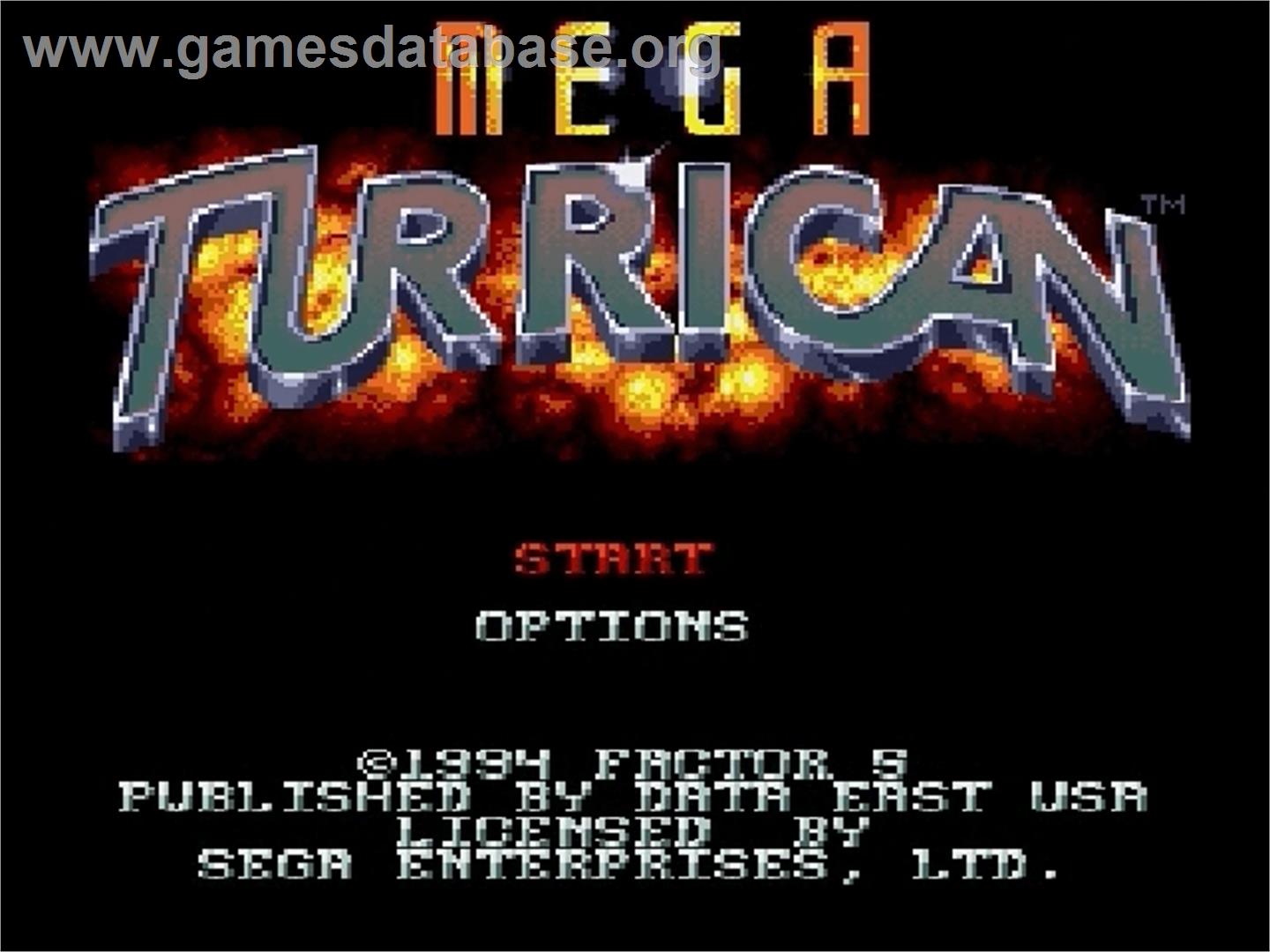 Mega Turrican - Sega Genesis - Artwork - Title Screen