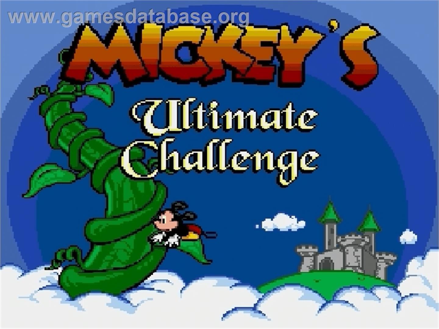 Mickey's Ultimate Challenge - Sega Genesis - Artwork - Title Screen