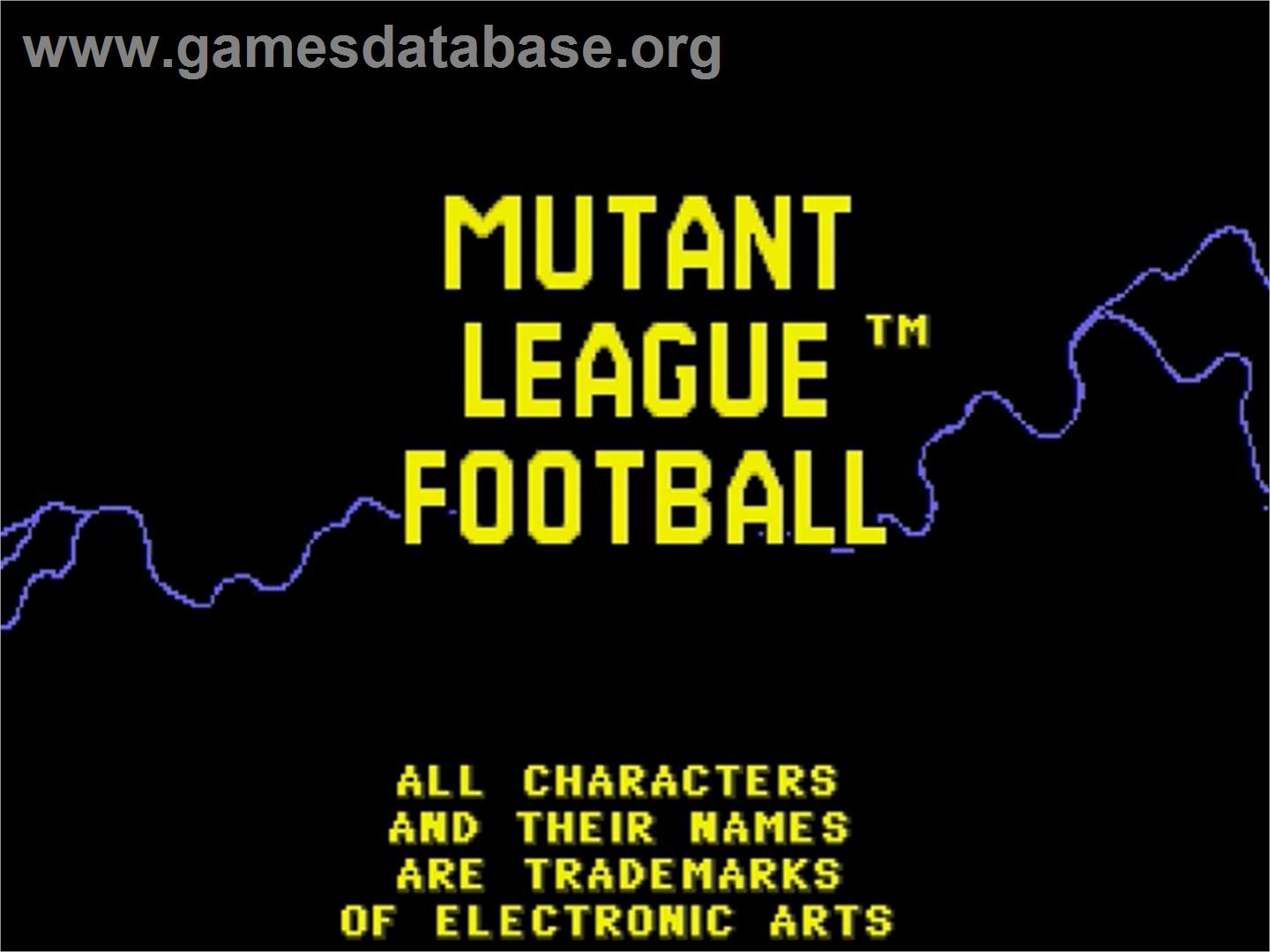 Mutant League Football - Sega Genesis - Artwork - Title Screen