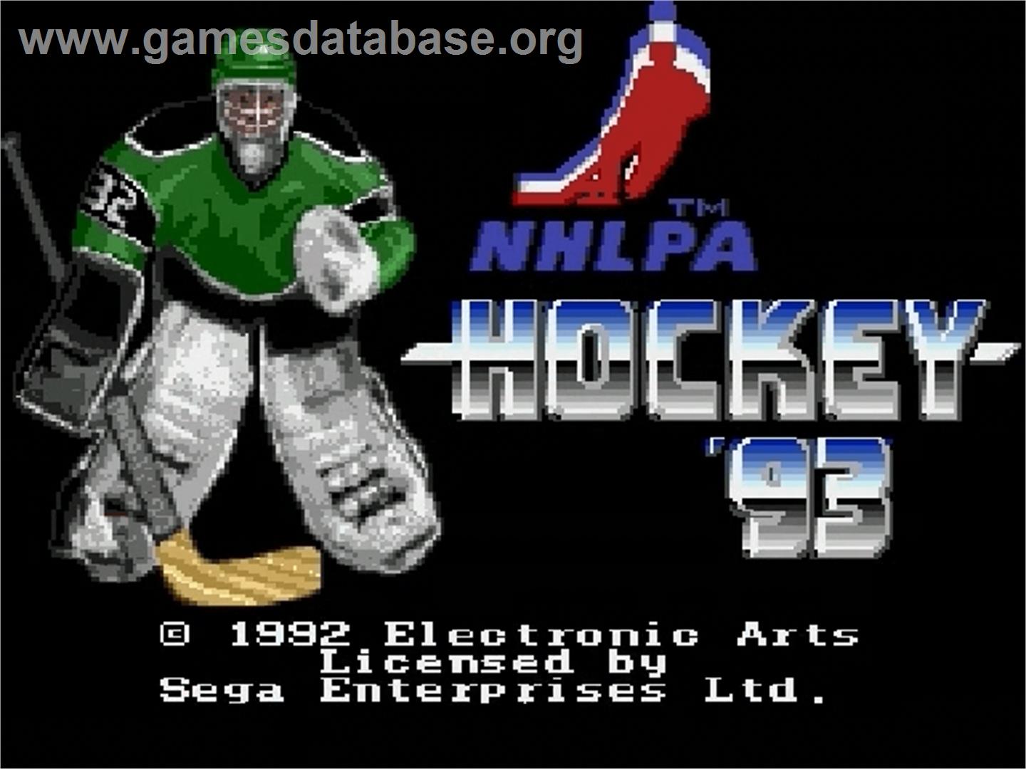 NHLPA Hockey '93 - Sega Genesis - Artwork - Title Screen