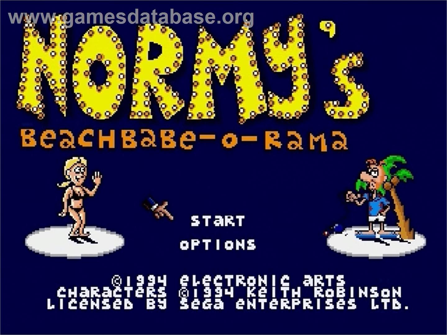 Normy's Beach Babe-O-Rama - Sega Genesis - Artwork - Title Screen