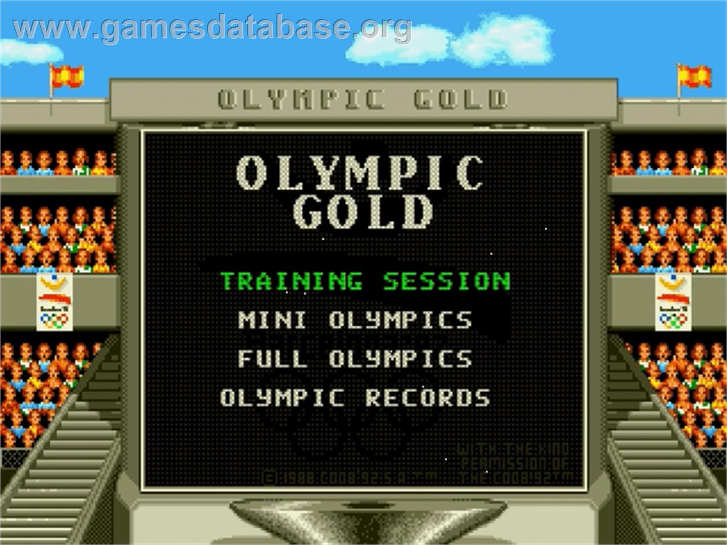 Olympic Gold: Barcelona '92 - Sega Genesis - Artwork - Title Screen