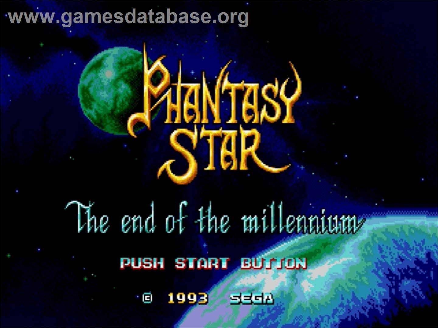 Phantasy Star: The End of the Millenium - Sega Genesis - Artwork - Title Screen