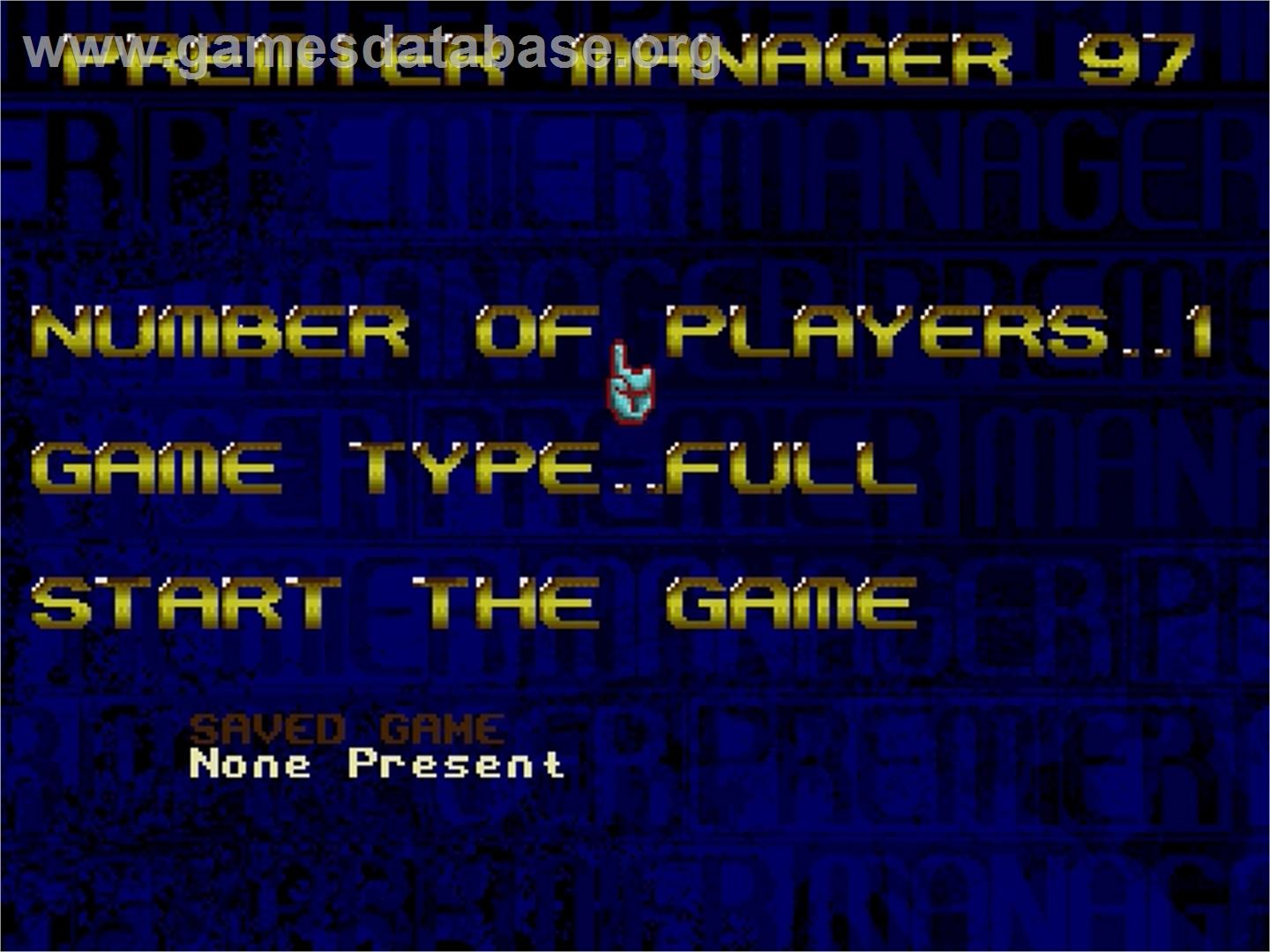 Premier Manager 97 - Sega Genesis - Artwork - Title Screen